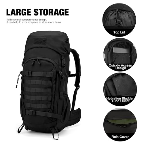 Mardingtop 50L Internal Frame Hiking Survival Backpack,Backpacking Backpack with Rain Cover for Hiking,Backpacking,Rucking,Camping,Survival - Image 5