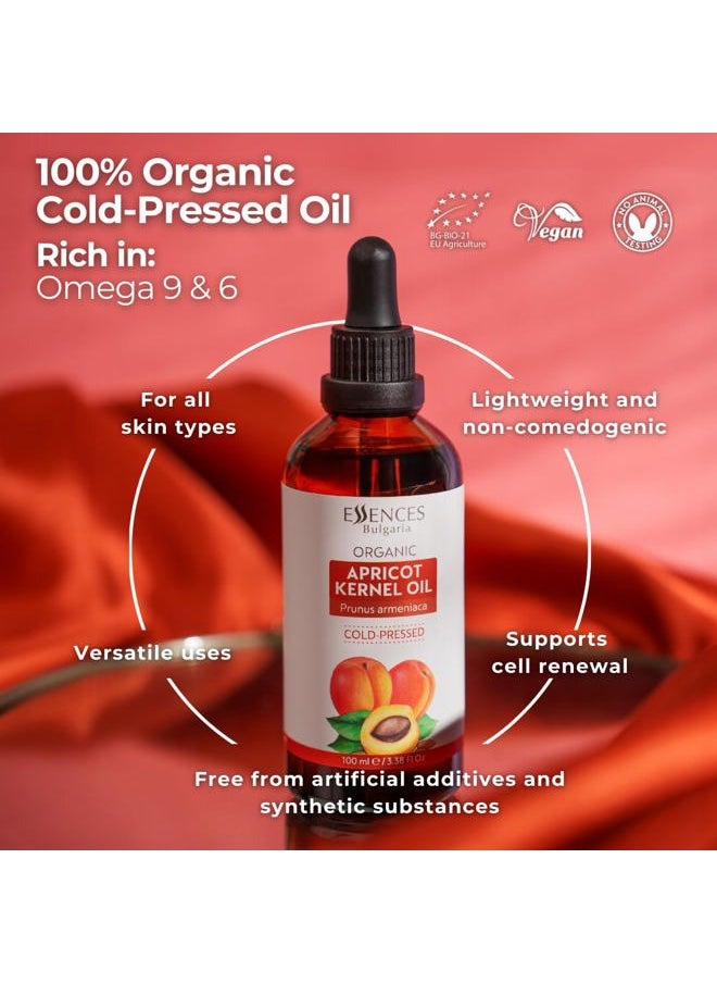 Amazing Nutrition - Organic Apricot Kernel Oil 3.4 Fl Oz | 100ml | 100% Natural Cold-Pressed Oil | Therapeutic Quality | Family Owned Farm | Massage Base Oil | Natural Moisturizer | Ideal Carrier Oil - Image 1