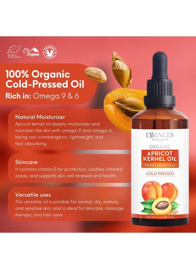Amazing Nutrition - Organic Apricot Kernel Oil 3.4 Fl Oz | 100ml | 100% Natural Cold-Pressed Oil | Therapeutic Quality | Family Owned Farm | Massage Base Oil | Natural Moisturizer | Ideal Carrier Oil - Image 1