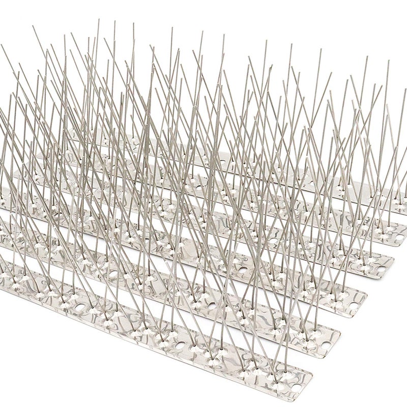 QIEGL Bird Spikes 304 Stainless Steel for Pigeons Small Birds Anti Bird Spike Sparrow Fence Spikes Cover 10.8 Feet (10 Pack Uninstalled) - Image 1