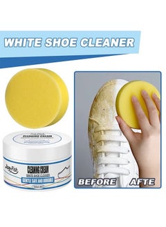 JUE-FISH White Shoe Cleaner, Shoe Cleaner, Re-Color and Polish Smooth Leather Shoes and Boots,Sneaker Cleaner White Shoes, White Rubber Sole Shoe Cleaner  - Image 1