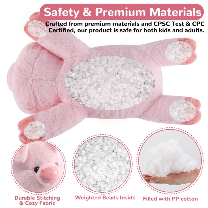 gnomantic Pig Weighted Stuffed Animals - 22 Inch 4.5 Pounds Weighted Plushies Pig - Big Plush Stuffed Animals Pillow - Cute Plush Toys Gifts for Kids & Adults - Image 2