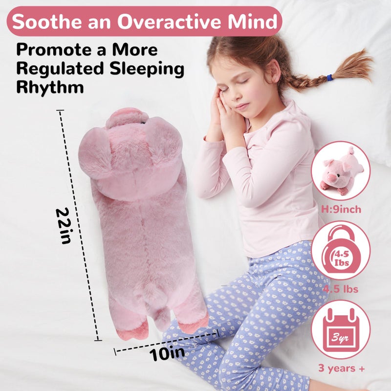 gnomantic Pig Weighted Stuffed Animals - 22 Inch 4.5 Pounds Weighted Plushies Pig - Big Plush Stuffed Animals Pillow - Cute Plush Toys Gifts for Kids & Adults - Image 4