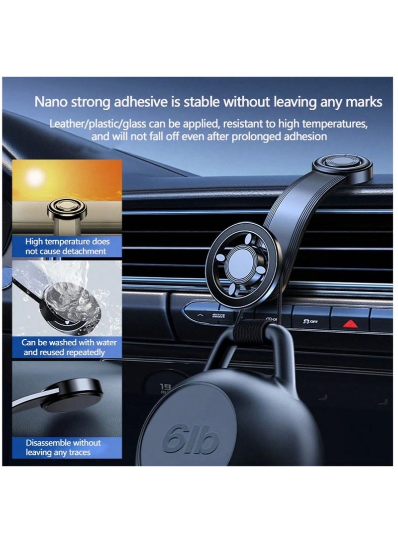 حامل هاتف للسيارة على لوحة القيادة مع مغناطيس قوي وحلقة معدنية دوران 360 درجة - Image 3