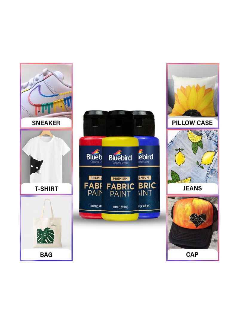 Bluebird  Permanent Fabric Paint 100ML Non-Toxic Textile Paint for Clothes Lamp Black - Image 4