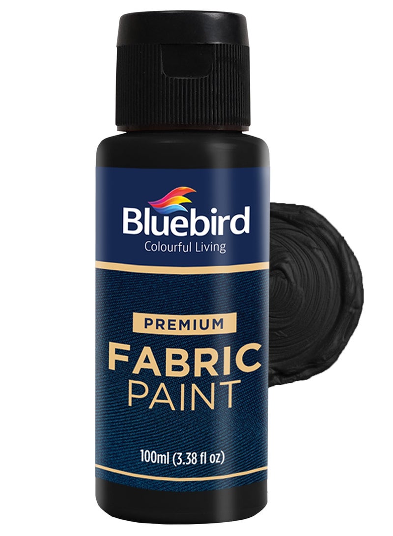 Bluebird  Permanent Fabric Paint 100ML Non-Toxic Textile Paint for Clothes Lamp Black - Image 1