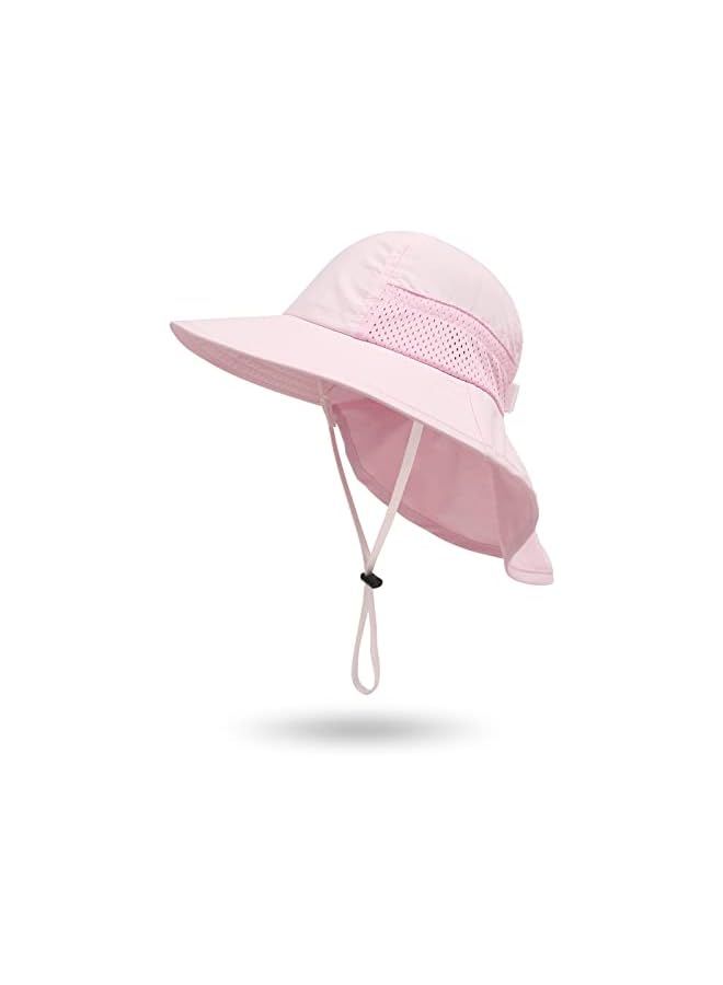 قبعة شمسية للأطفال الصغار من الأولاد والبنات، حماية UPF 50+، قبعات واسعة الحواف مع حافة عنق، قبعات للعب على الشاطئ، تناسب أعمار 1-7 سنوات - Image 1
