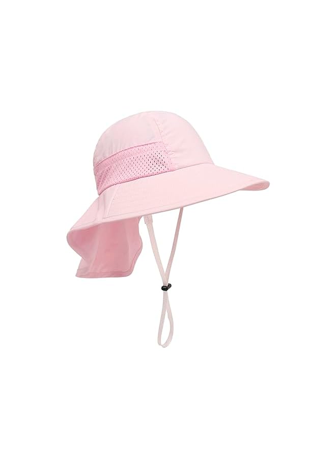 قبعة شمسية للأطفال الصغار من الأولاد والبنات، حماية UPF 50+، قبعات واسعة الحواف مع حافة عنق، قبعات للعب على الشاطئ، تناسب أعمار 1-7 سنوات - Image 4