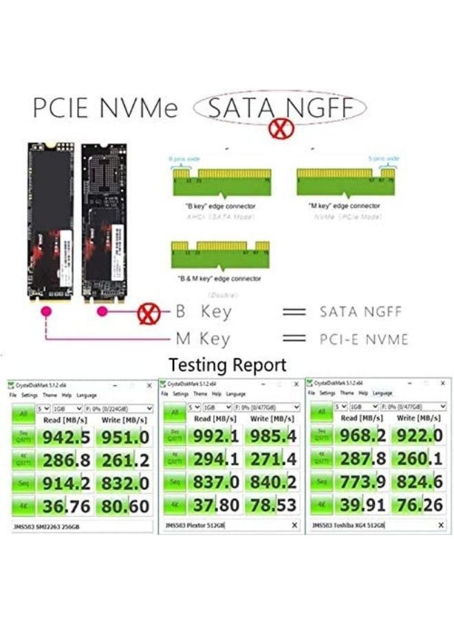 إكس أل تي جراب محرك الأقراص الصلبة M.2 NGFF NVME SSD بسرعة 10 جيجابت في الثانية  - Image 4