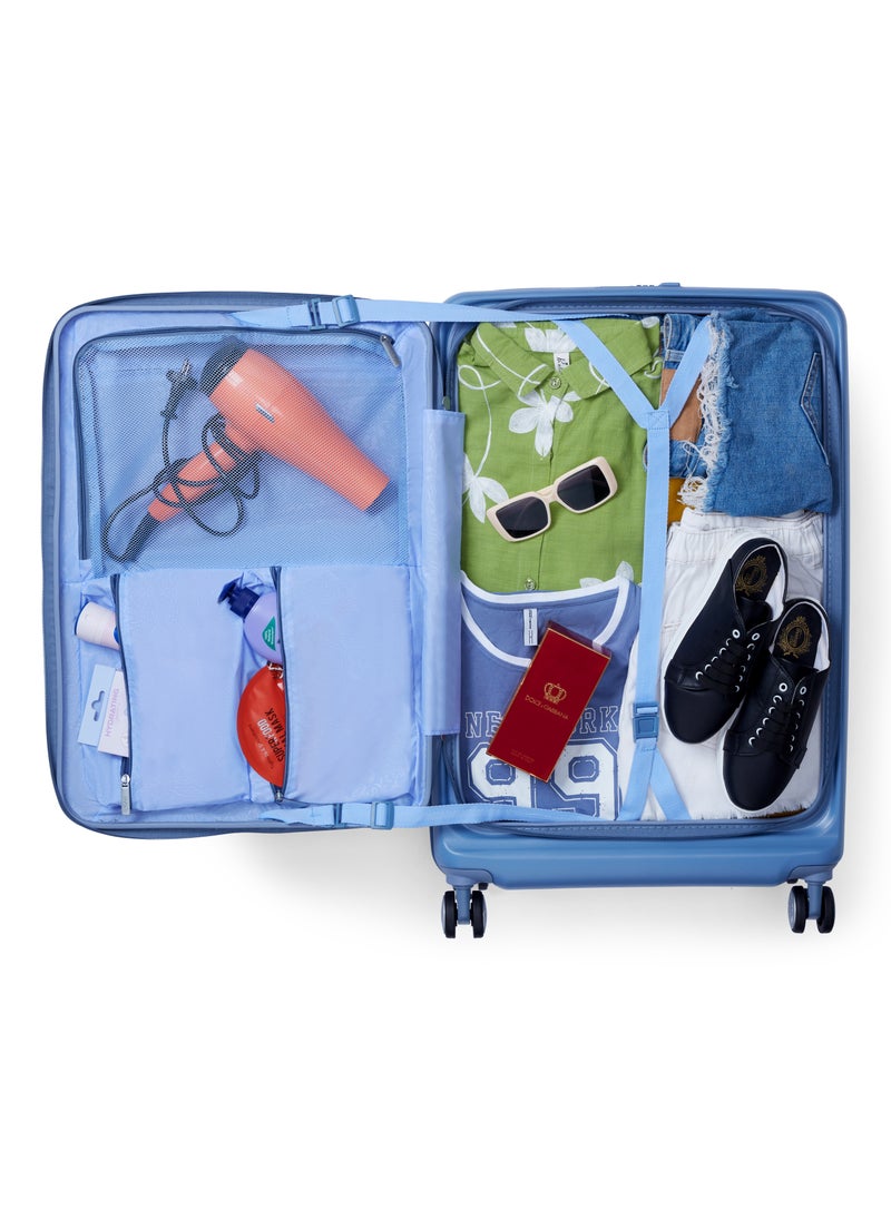 AMERICAN TOURISTER - Trento Spinner 76 cm Large Luggage Elemental Blue Hard Shell TSA Lock Expandable Trolly Bag - Image 1