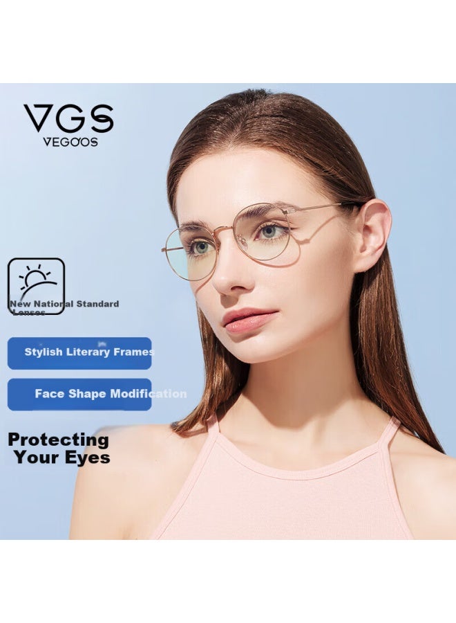 Vegoos Blue Light Blocking Radiation Protection Gl Uni Non-prescription Clear Lens Round Frame Anti-blue Light Computer And Phone Eyewear - Image 1