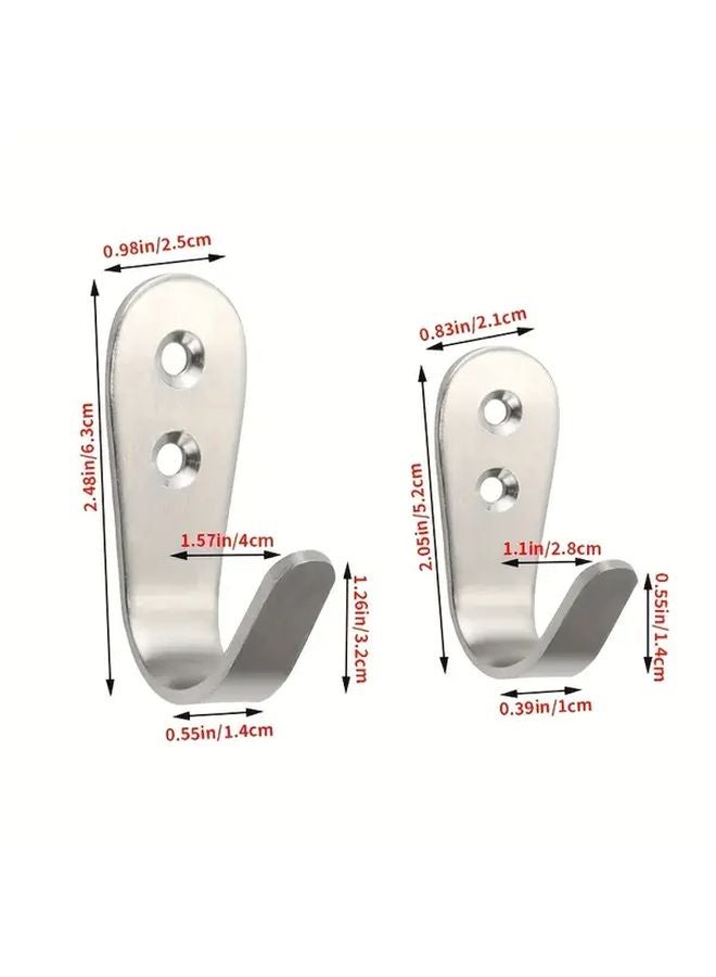 Large J Shaped Stainless Steel Hooks 5pcs Rustproof Wall Mounted for Coats Hats Towels - Image 5