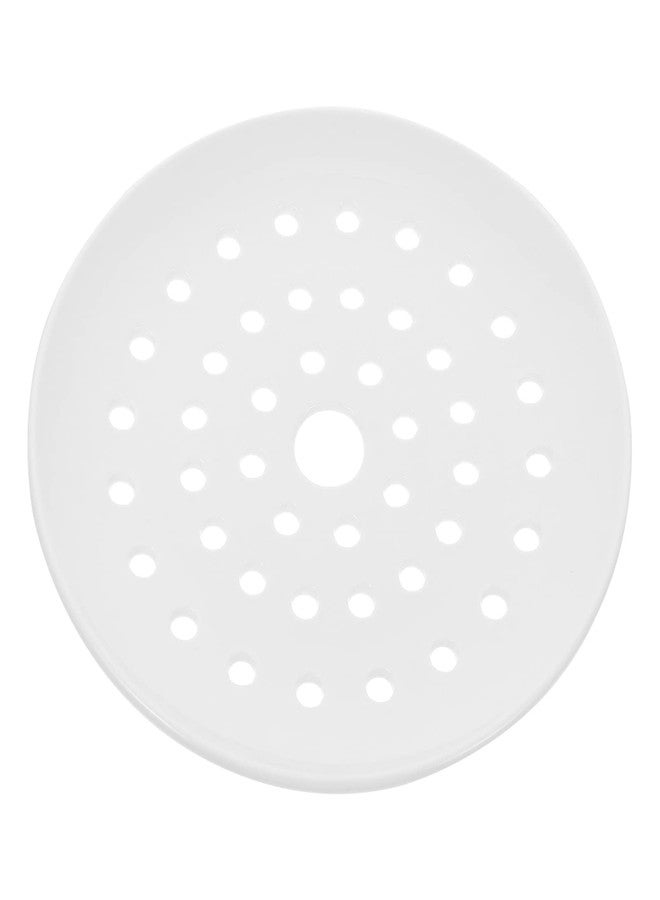 Yardwe Ceramic Steamer Plate 7.87 Inch with Air Holes for Dumplings Fish Steaming Plate Versatile Steaming Holder for Home Kitchen Use - Image 1