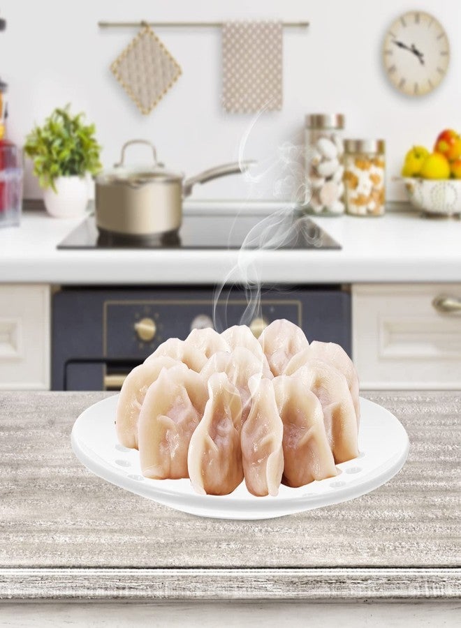 Yardwe Ceramic Steamer Plate 7.87 Inch with Air Holes for Dumplings Fish Steaming Plate Versatile Steaming Holder for Home Kitchen Use - Image 4