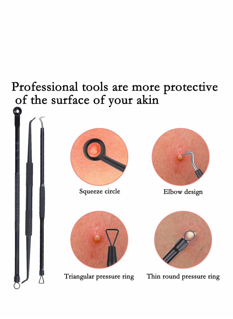 Generic - Acne Needle Tool Sets 11 Pcs Stainless Steel Blackhead Remover Pimple Popper Kit, Pimple Tweezers Extractor Comedone Extractor Tool Blackheads Treatment Blemish Remover Kit with Case - Image 1