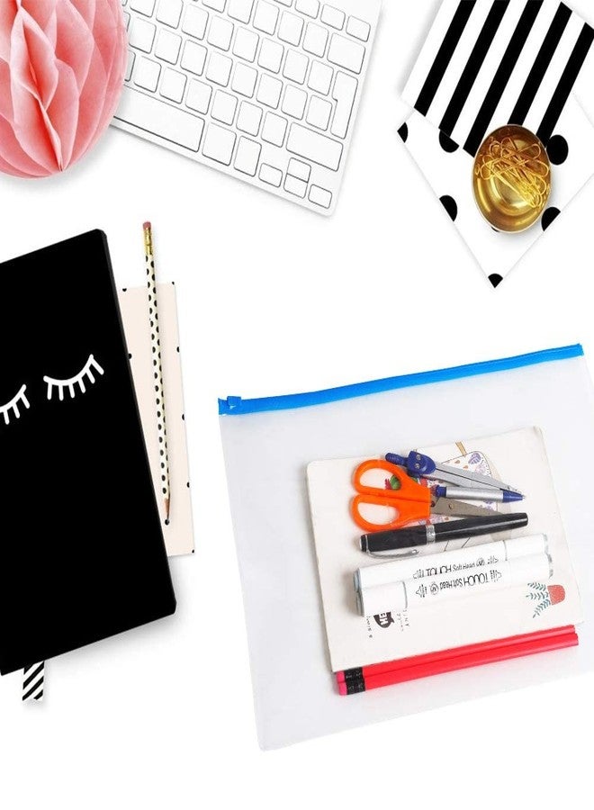ERIKRAUZ Zip File Folders Zipper Pouch Bags A4 US Letter Size PVC Transparent Waterproof Document Folder Organizer for Office School Travel Multi Colour Pack of 5 - Image 3