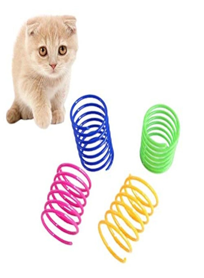 BUSHIKO Cat Spring Toy, Cat Kittens Toys Plastic Coil Spiral Springs for Swatting, Biting, Hunting, and Active Healthy Play (Random Color) - Image 1