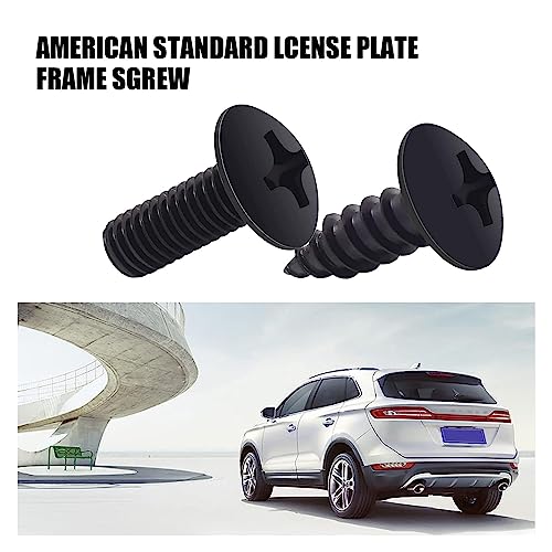 GKmow 8 Sets Rustproof License Plate Screws Kit, Anti-Vibration Anti-Theft Car License Bolts, Self Tapping Mounting Fasteners for Auto Front and Rear License Plate Frame Cover (Black) - Image 4