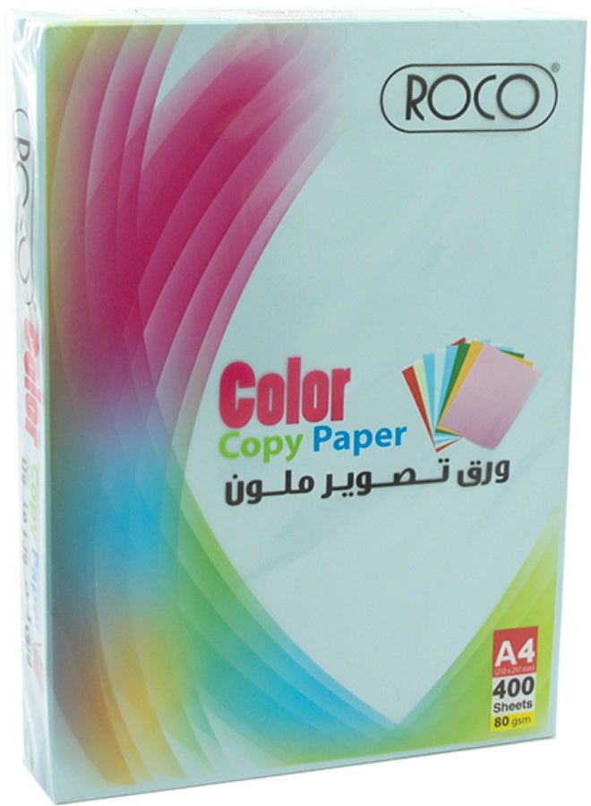 ROCO Color Copy Paper Plain Blue A4 80gsm 400 Sheets - Image 2