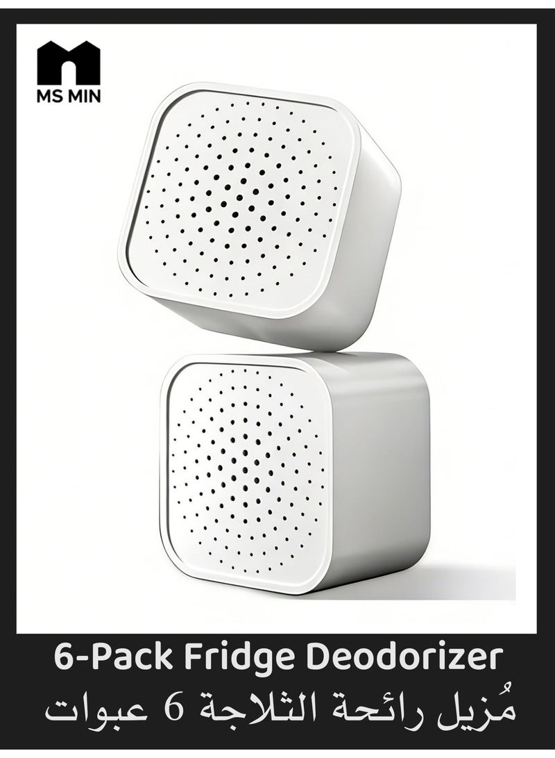MS MIN Refrigerator Deodorizer Box 6-Pack | Activated Carbon Odor Eliminator & Dehumidifier | Reusable Fridge Odor Absorber - Image 1