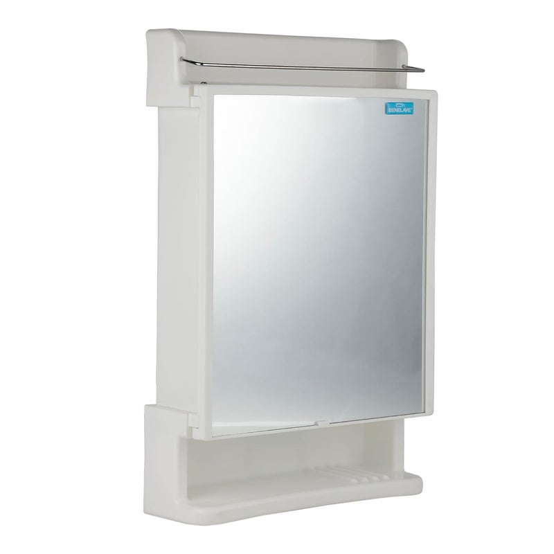 hindware Benelave by Hindware Bathroom Accessories Bathroom Cabinet with Mirror Made of High Grade Plastic Stylish Convenient Space Saving - Image 1