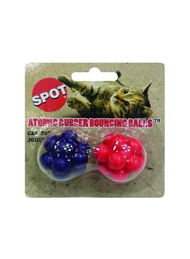 SPOT Atomic Rubber Bouncing Balls - Play Toy for Cats and Kittens, Bumpy Shape Makes Playing More Fun, Great to Keep Cats Entertained and Exercised - 1.5 inch, 2-Pack - Image 1