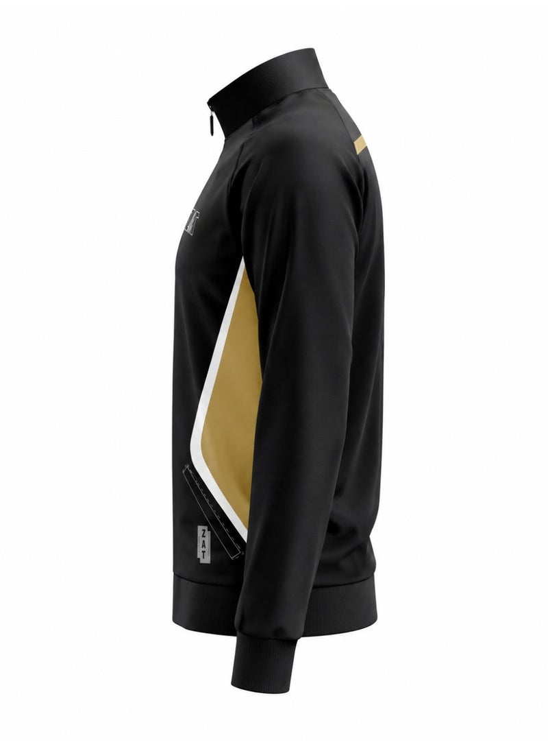 ZATOUTFIT Full Zipper Jacket TS1 - Black/Gold - Image 4