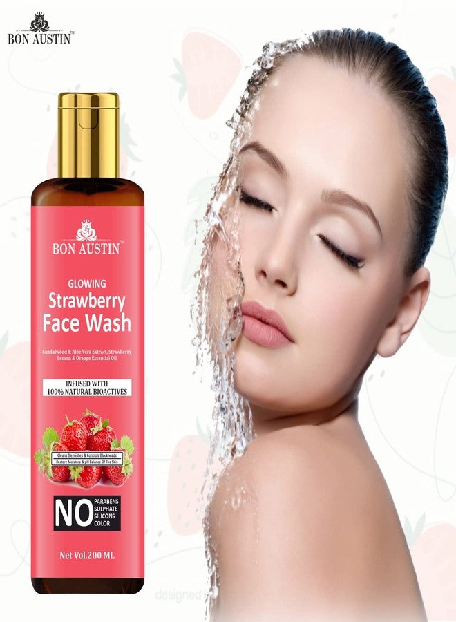 Bon Austin Strawberry Face Wash with Strawberry Extract for all Skin Type | Natural Face Wash For Anti-Acne & Lightening Skin with No Parabens, SLS, Silicones & Colour (200 ml) - Image 3