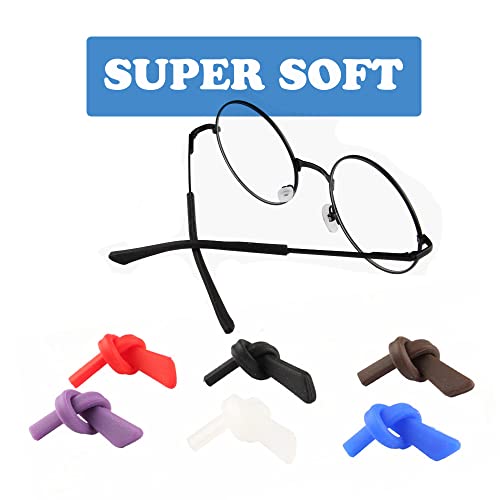 OPUGIT 8 Pairs Eyeglass Replacement Temples, Silicone Glasses End Tips Ear Sock Sleeve for Thin Metal Eyeglass Legs, Black - Image 2