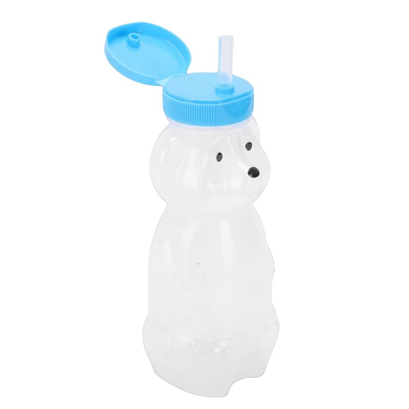 GOWENIC Animal Shaped Bear Straw Cup 3 Pack Convenient Flip Top Lid For Juice Water Milk Tea Blue Cap - Image 3