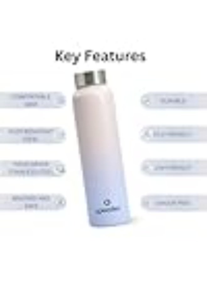 Speedex Stainless Steel Water Bottle 1 Ltr, Leak Proof Screw Cap, BIS Approved 1000 ml Metal Bottle For Daily, Office, School, Gym, Travel Use for Men, Women, Kids, Adults, Pink Blue, Set of 4 - Image 2