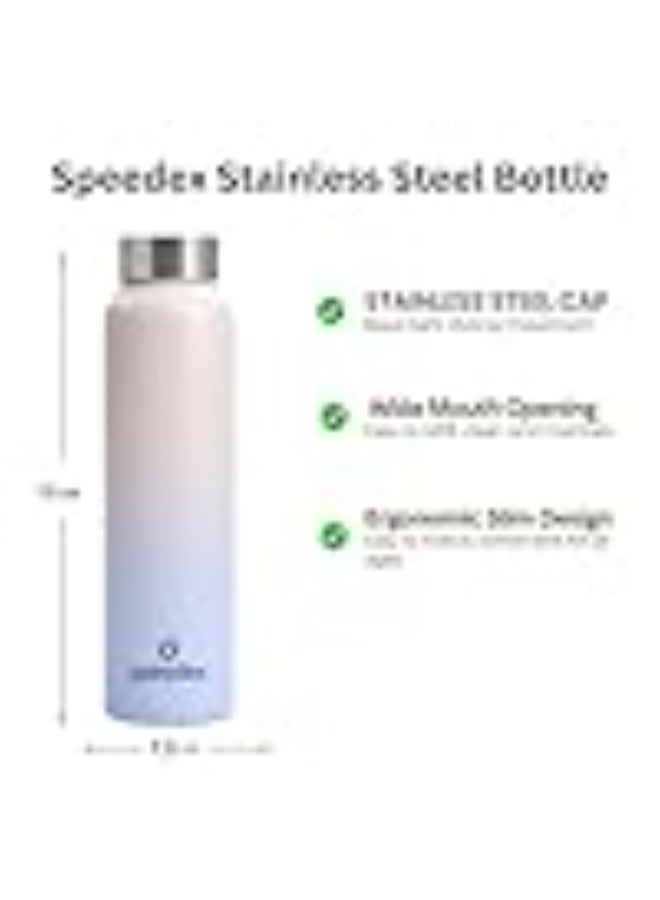 Speedex Stainless Steel Water Bottle 1 Ltr, Leak Proof Screw Cap, BIS Approved 1000 ml Metal Bottle For Daily, Office, School, Gym, Travel Use for Men, Women, Kids, Adults, Pink Blue, Set of 4 - Image 4
