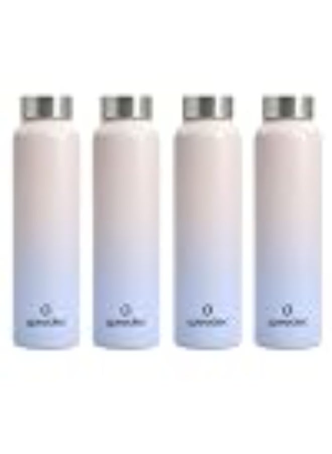 Speedex Stainless Steel Water Bottle 1 Ltr, Leak Proof Screw Cap, BIS Approved 1000 ml Metal Bottle For Daily, Office, School, Gym, Travel Use for Men, Women, Kids, Adults, Pink Blue, Set of 4 - Image 1