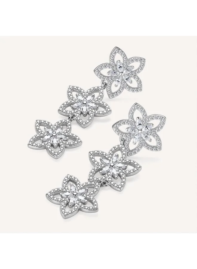 Rosato Gaia Sterling Flower Dangling Earrings