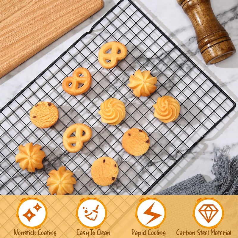 يو-هومي رف تبريد للخبز من U-HOOME، عبوة من 2، مقاس 16×10 بوصة، رف تبريد من أسلاك الفولاذ للفرن والشواء والطهي والشوي، رف تبريد ثقيل السلك للكوكيز (عبوة من 2) - Image 5