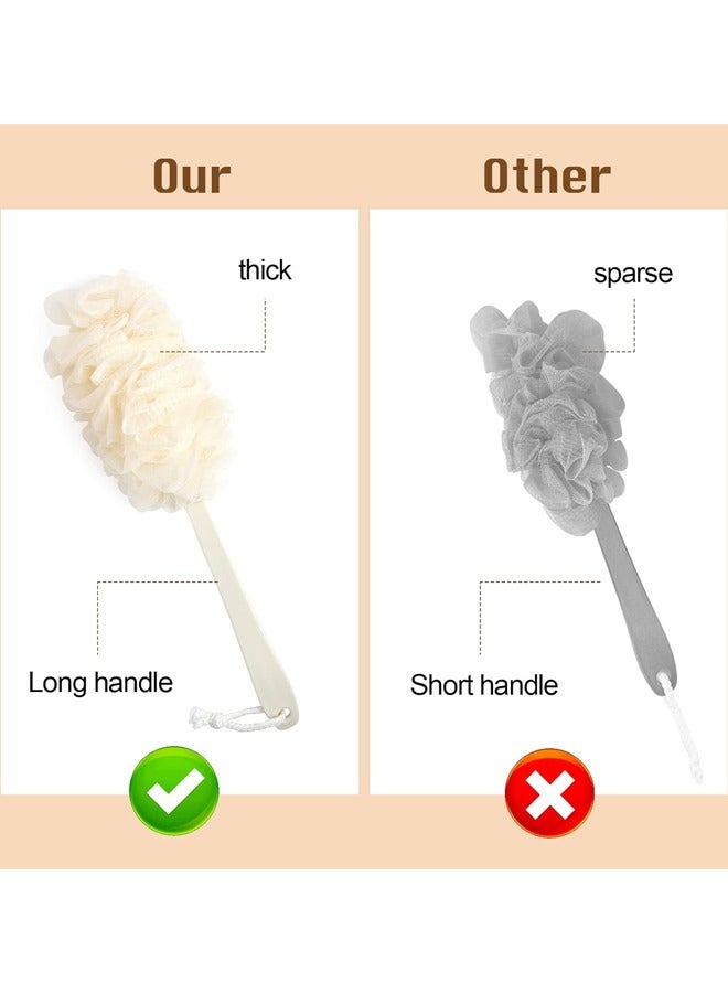 2 Pack Loofah Sponge Shower Brush Using Body Exfoliating with Long Handle, Loofah on a Stick for Men Women, Bathing Accessories for Body Brushes - Image 3