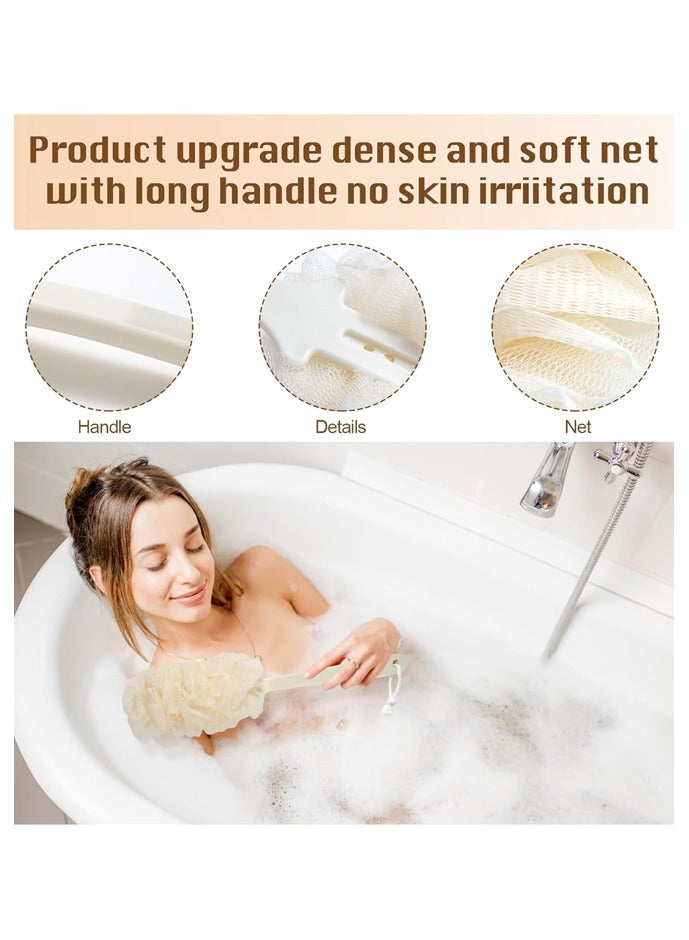 2 Pack Loofah Sponge Shower Brush Using Body Exfoliating with Long Handle, Loofah on a Stick for Men Women, Bathing Accessories for Body Brushes - Image 4