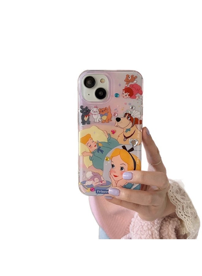 NIBEMINENT Protective TPU Case Cover For iPhone 17 Pro, Alice's Little Animals With Color Diamond Card Paper - Image 3