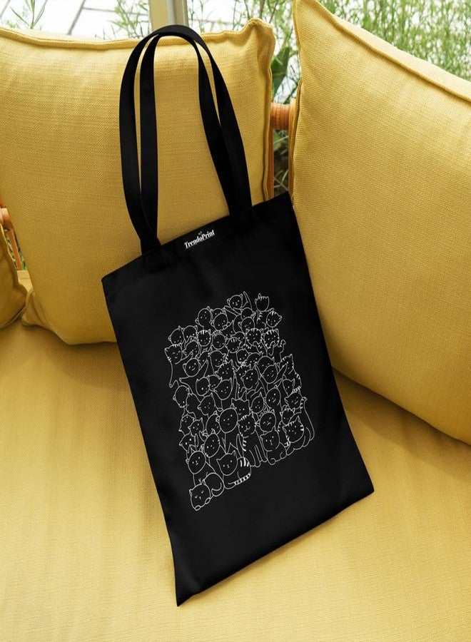 TrendoPrint حقيبة تسوق قماشية قابلة لإعادة الاستخدام من تريندوبرينت، مناسبة للبقالة والجامعة والمكتب، كما يمكن استخدامها كحقيبة كتف أو حقيبة سفر للرجال والنساء (14 × 16 بوصة) TP23 - Image 4