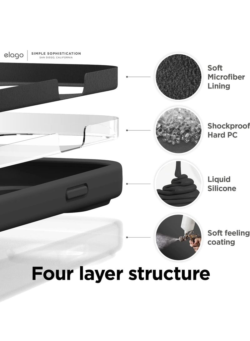 Liquid Silicone Case Compatible with iPhone 14 Pro MAX Case (6.7"), Premium Silicone, Full Protection - 4 Layer Shockproof Case, Soft Anti-Scratch Microfiber Lining (Black) - Image 4