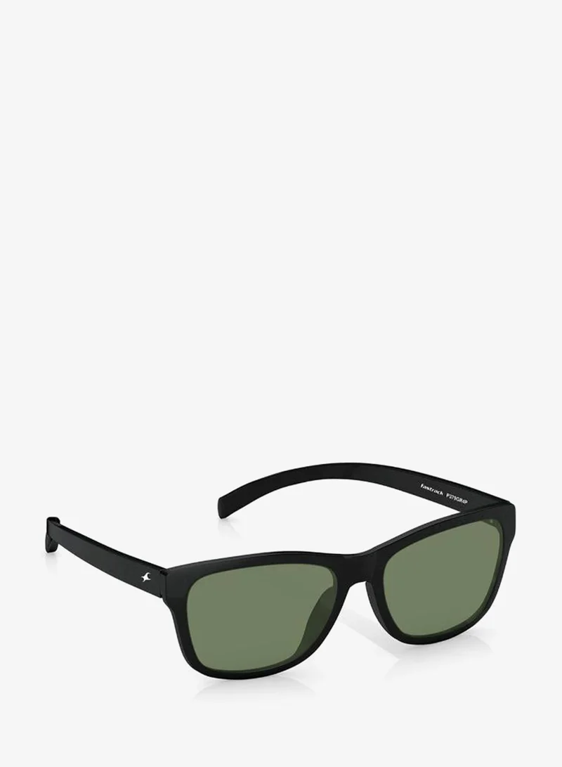 fastrack Polarized Sunglasses Black Frame Green Mirror Lens 60mm  - P379GR4PV