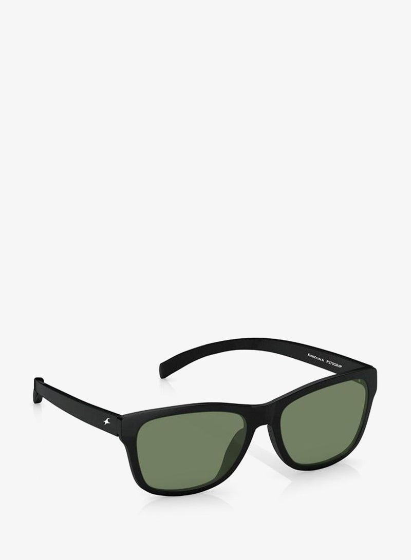 fastrack Polarized Sunglasses Black Frame Green Mirror Lens 60mm  - P379GR4PV - Image 1