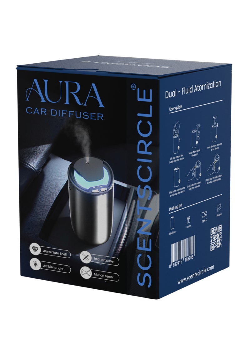 Scentscircle Aura Portable Aroma Diffuser – 15ml Fragrance Oil Included, Waterless Design for Car, Home & Office, 3 Intensity Modes - Image 2