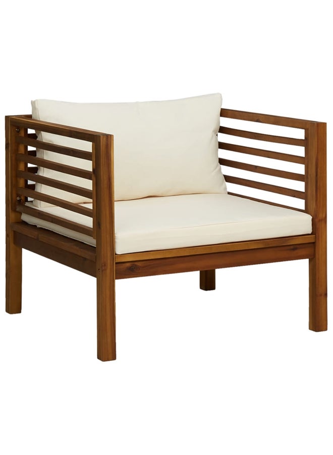 vidaxl 7 Piece Garden Lounge Set with Cream Cushion Solid Acacia Wood 3086938 - Image 5