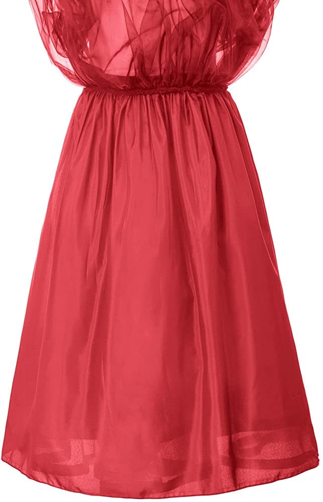 PINK WINGS Women's Ankle Length Cancan Underskirt Petticoats Hardnet (X-Large, Red) - Image 3