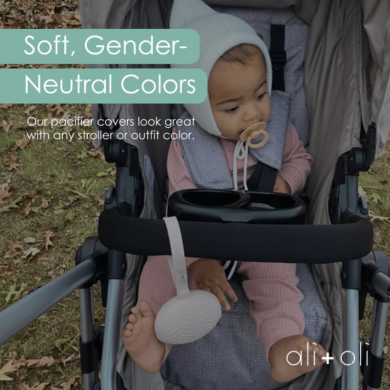 Ali+Oli BPA-Free Silicone Pacifier Holder Case (1-pk) Diaper Bag Accessory Newborn Travel Baby Pacifier Pouch (Chutney) - Image 4