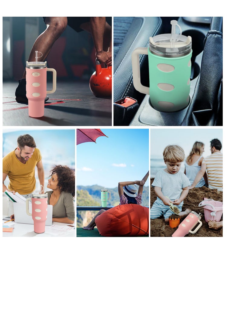 Silicone Boot Set for Stanley Cups - Protective Water Bottle Sleeve & Bottom Bumper Cover for 30/40 oz Tumblers with Handle - Image 5