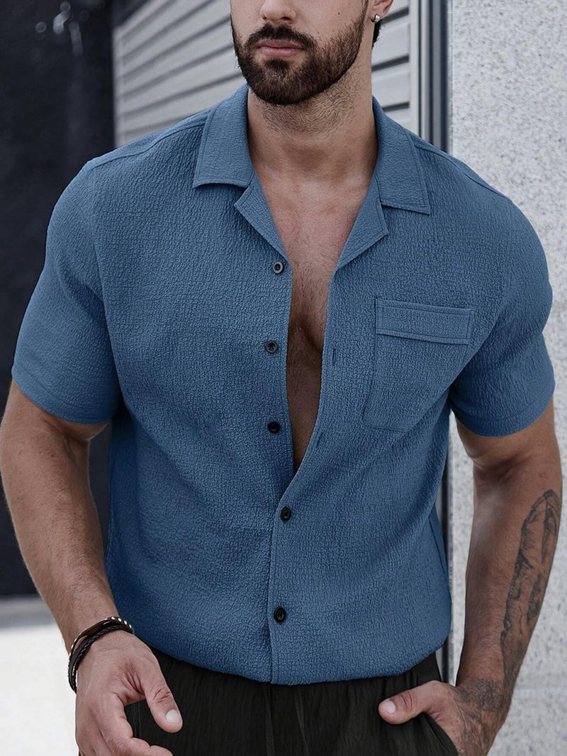 Lymio Shirt for Men || Casual Regular Fit Stylish Shirt || Available in Combo Pack of 2 (D-16-D-23-Black-Navyblue-XL) - Image 3