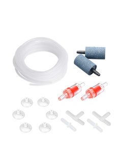 KASTWAVE KASTWAVE Aquarium Air Pump Accessories, Airline Tubing Standard Aquarium Air Pump Accessories with Air Stones, Check Valves, Suction Cups and Connectors 4m  - Image 1