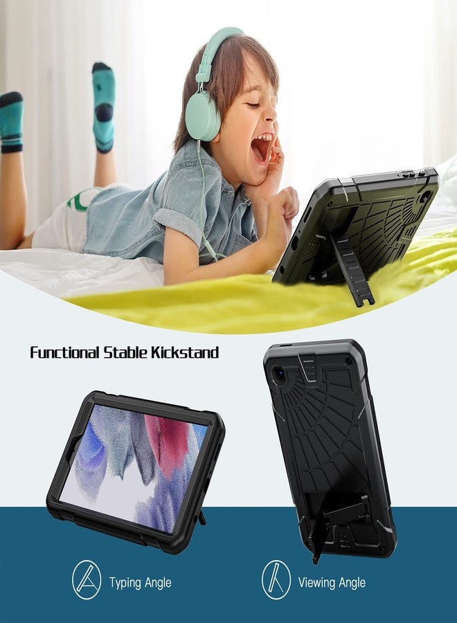 TSQQST Samsung Galaxy Tab A7 Lite Case 8.7 Inch 2021 for Kids with Screen Protector | Full Body Protective Rugged Slim Case with Stand+Shoulder Strap for Galaxy Tab A7 Lite SM-T220/T225/T227, Black - Image 4